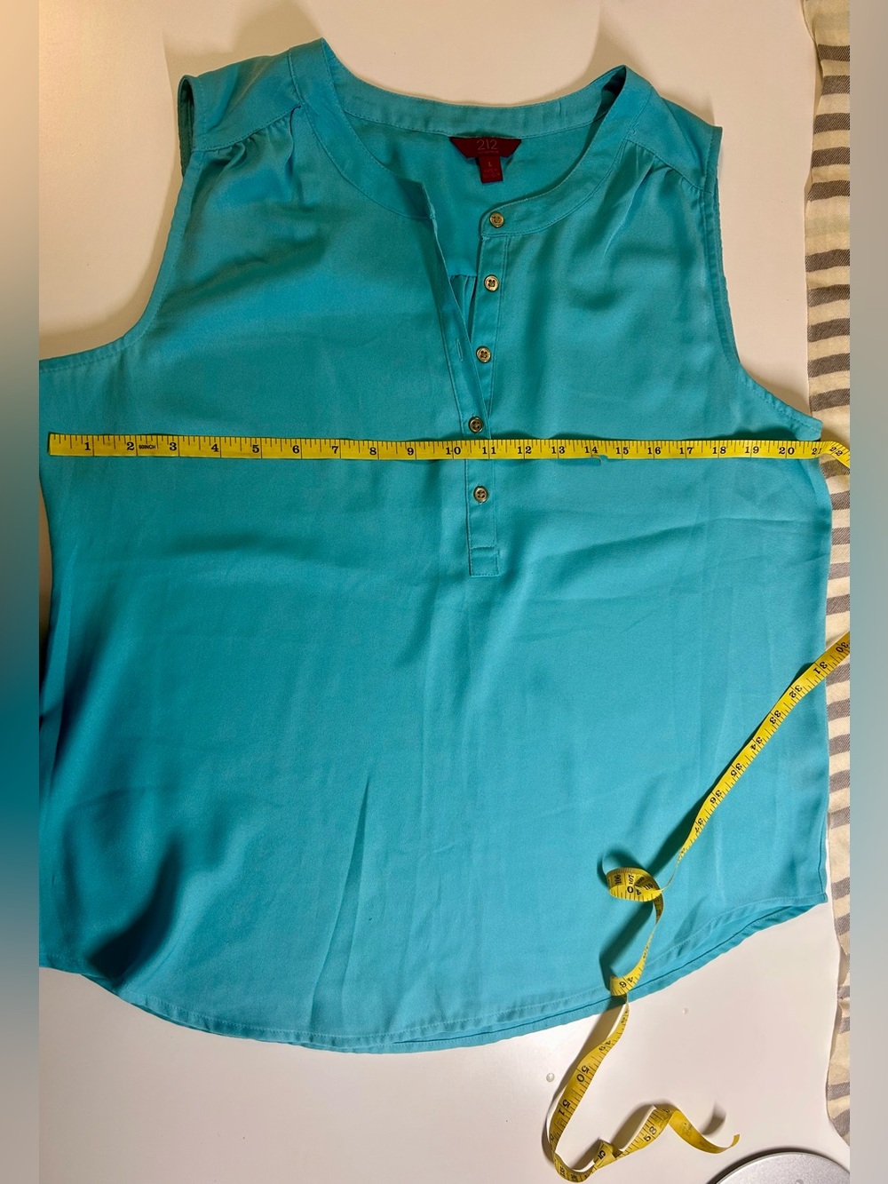 Never worn turquoise Sleeveless Button Henley Tank Top, women’s large